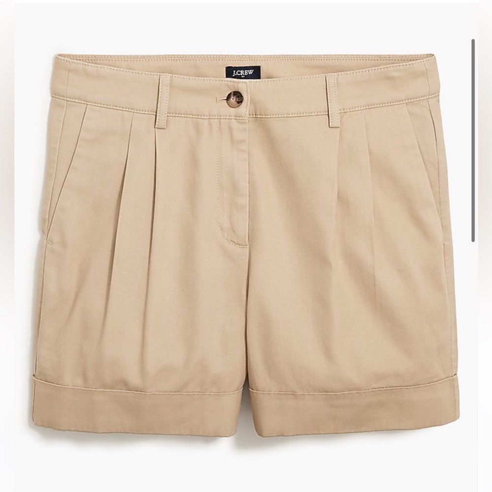 J. Crew Pleated Chino Short Light Khaki